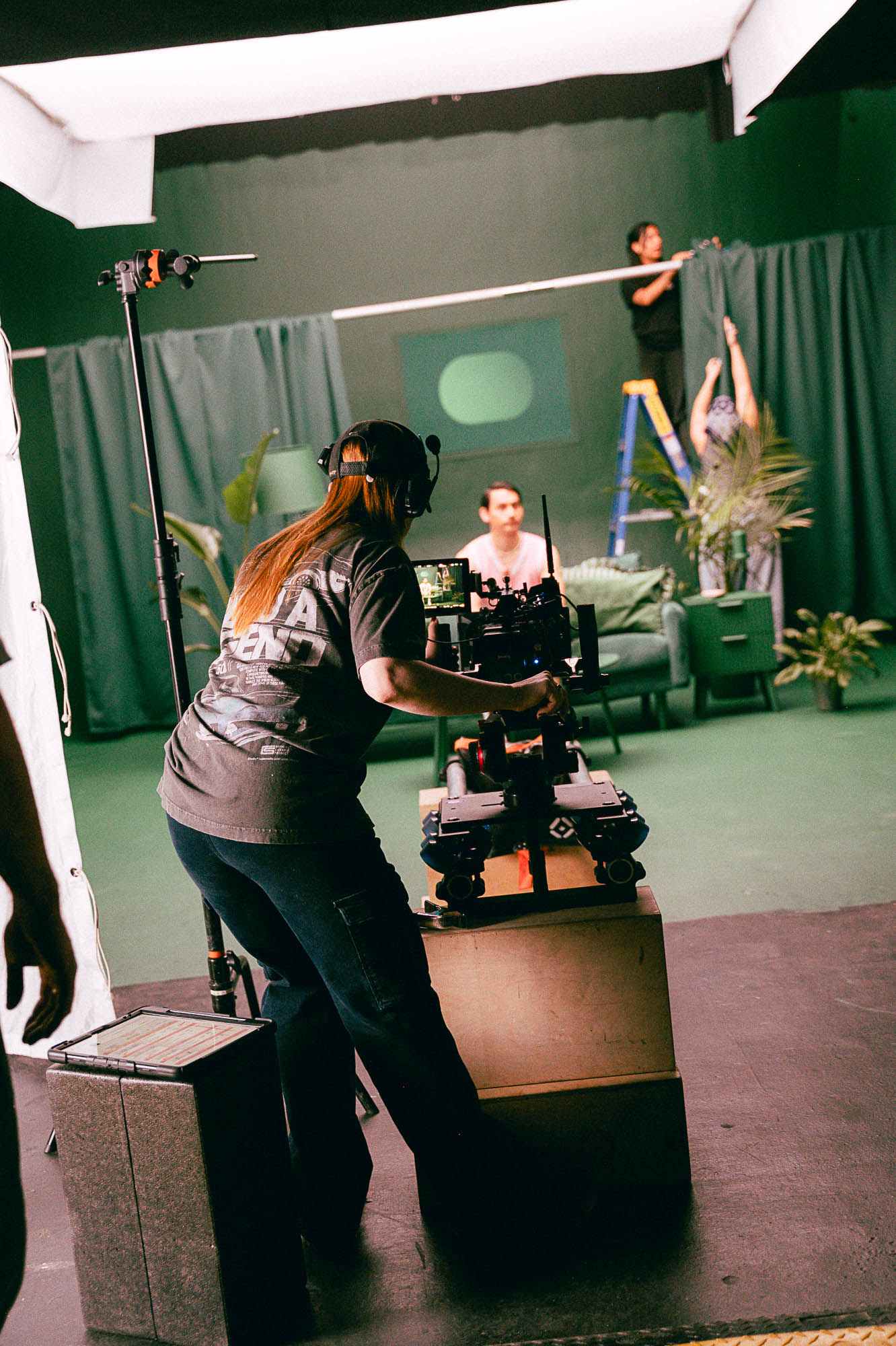 Corporate training video being filmed in office setting