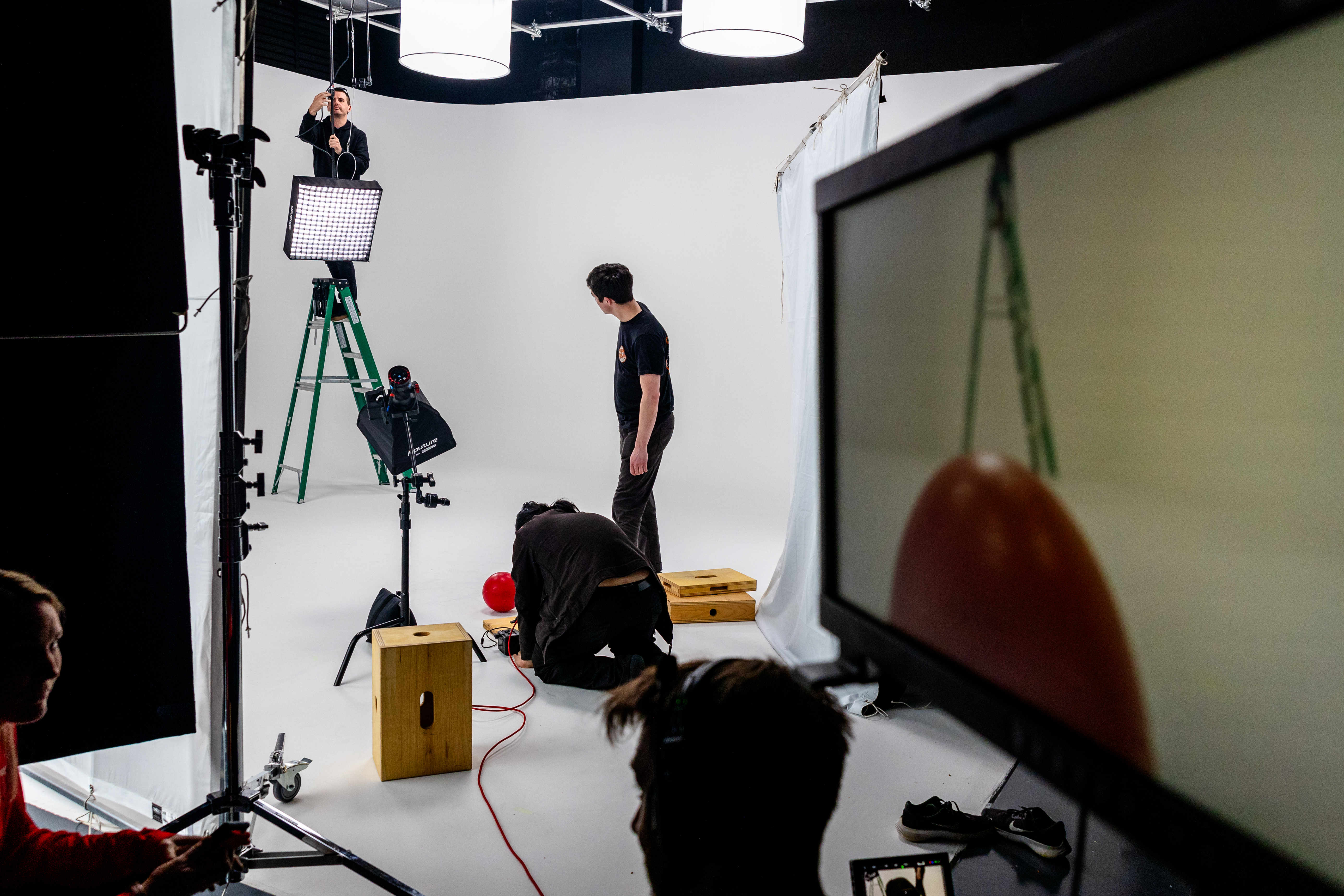 Corporate video production setup for business content
