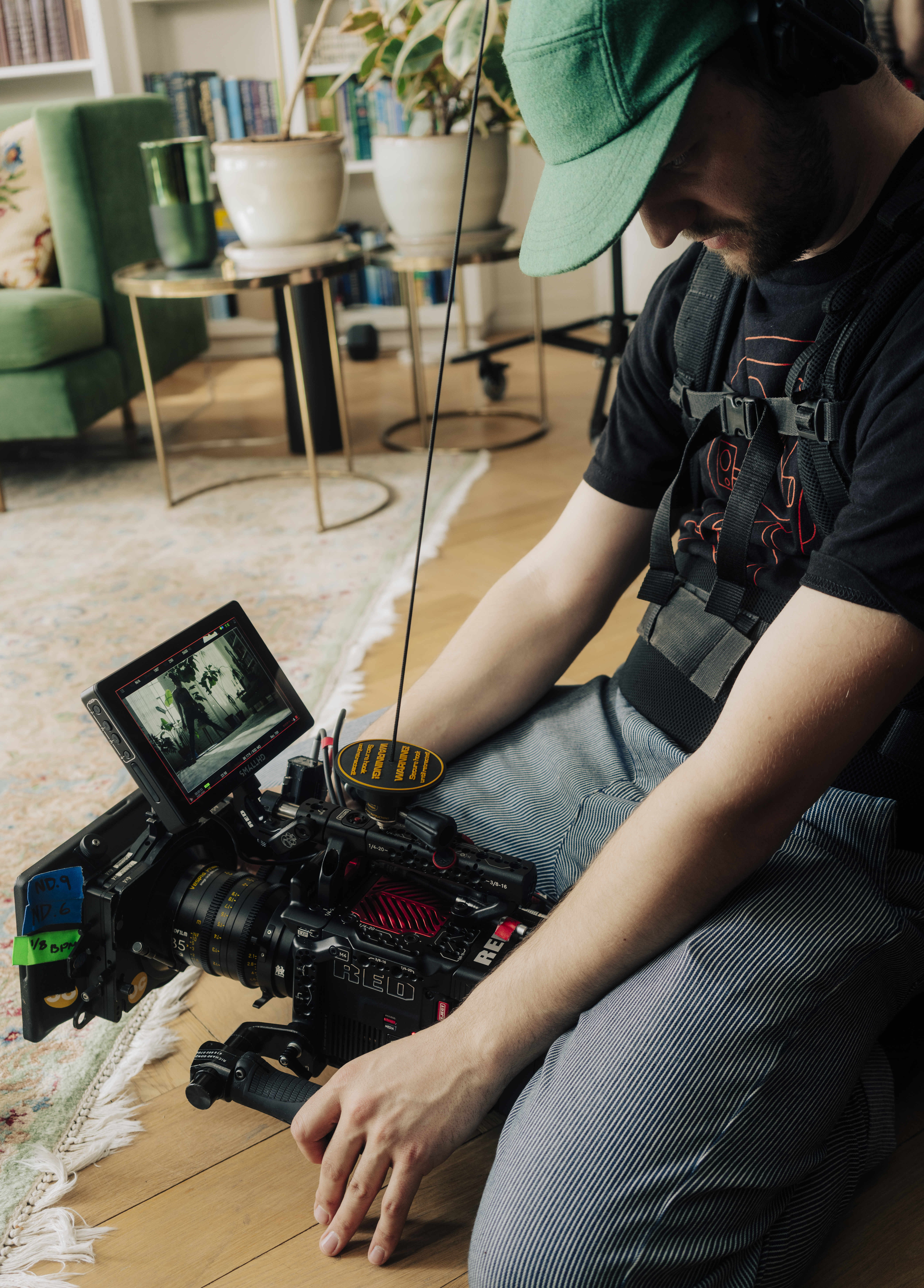 Professional video production equipment on set